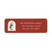 Polar Bear Robin Christmas Return Address Etiket (Voorkant)