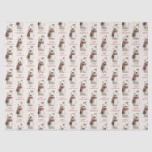 Polar Bear Robin Pattern Cream Merry Christmas Tissuepapier (Voorkant)