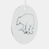 Polar Bear round metal ornament (Voorkant Rechts)