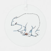 Polar Bear round metal ornament (Voorkant)
