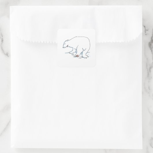 Polar Bear small square stickers sheet (Tas)
