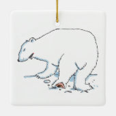 Polar Bear square ceramic ornament 2 sided (Achterkant)