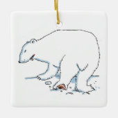 Polar Bear square ceramic ornament 2 sided (Voorkant)
