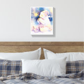 Polar Bear Whimsical Watercolor Nursery Canvas  (Insitu (Slaapkamer))