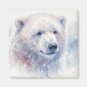Polar Bear Winter Watercolor Magnet (Devant)