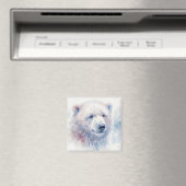 Polar Bear Winter Watercolor Magnet Magneet (Insitu (Vaatwasser))