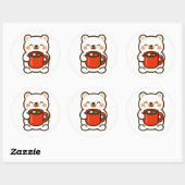 Polar Bear With Coffee – Cute Animal Sticker (Feuille)
