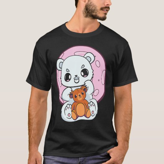 Polar Bear With Soother And Teddy Bear T-shirt (Voorkant)