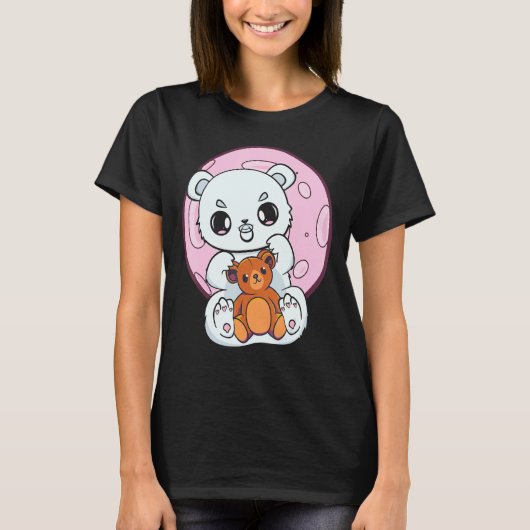 Polar Bear With Soother And Teddy Bear T-shirt (Voorkant)