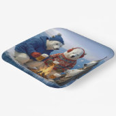 Polar Bears Drinking Around a Campfire  Papieren Bordje (Gebogen)
