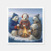 Polar Bears Drinking Around a Campfire Servet (Voorkant)