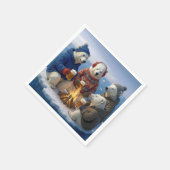 Polar Bears Drinking Around a Campfire Servet (Hoek)