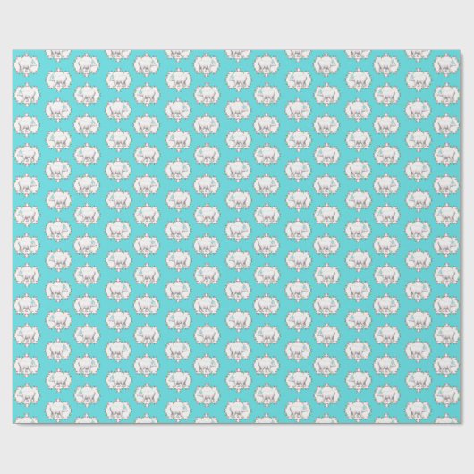 Polar Bears in Pom Pom Ski Hats Wrapping Paper Cadeaupapier (Vlak)