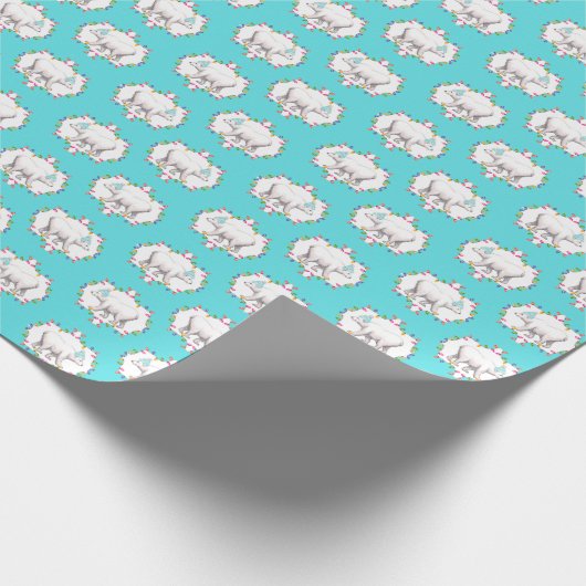 Polar Bears in Pom Pom Ski Hats Wrapping Paper Cadeaupapier (Hoek)