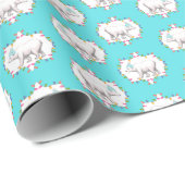 Polar Bears in Pom Pom Ski Hats Wrapping Paper Cadeaupapier (Rol Hoek)