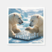 Polar Bears Playing Chess On a Glacier Servet (Voorkant)