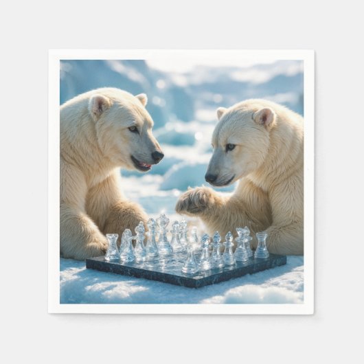Polar Bears Playing Chess On a Glacier Servet (Voorkant)