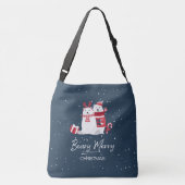 Polar Beary Merry Kerstmis ID851 Crossbody Tas (Achterkant)