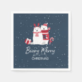 Polar Beary Merry Kerstmis ID851 Servet (Voorkant)