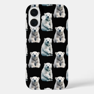 Polar Beer Animal Pattern Design iPhone 16 Hoesje