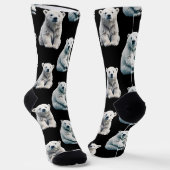 Polar Beer Animal Pattern Design Sokken (Gebogen)