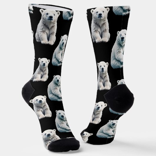 Polar Beer Animal Pattern Design Sokken (Gebogen)