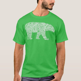 Polar Beer Arctic Animal Aztec Maya Maori Tribal P T-shirt