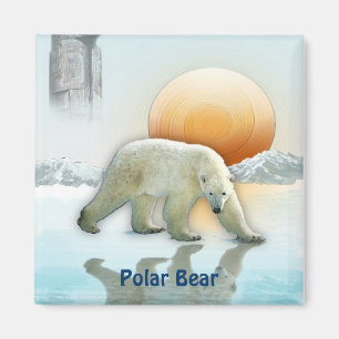 Polar Beer Arctic Wildlife Art Magnet Magneet