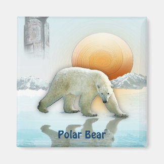 Polar Beer Arctic Wildlife Art Magnet Magneet