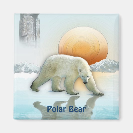 Polar Beer Arctic Wildlife Art Magnet Magneet (Voorkant)