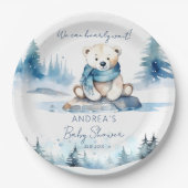 Polar beer arctische winter baby shower sjabloon papieren bordje (Voorkant)