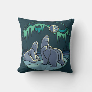 Polar Beer Art Pillow Moeder w. Baby Beren Pillow Kussen