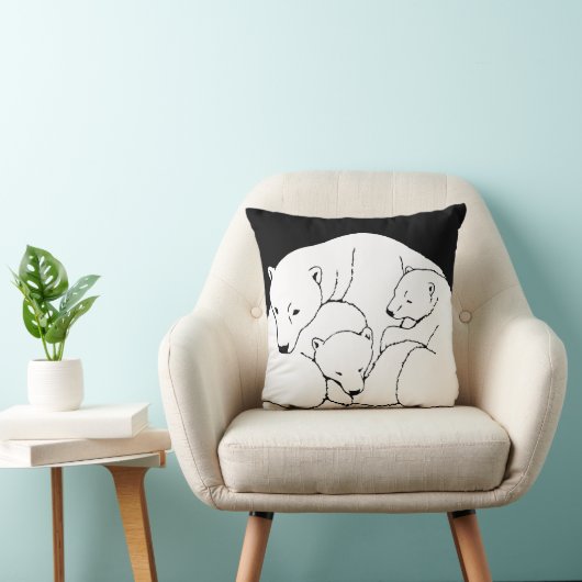 Polar Beer Art Pillow Moeder w. Baby Beren Pillow Kussen (Stoel)