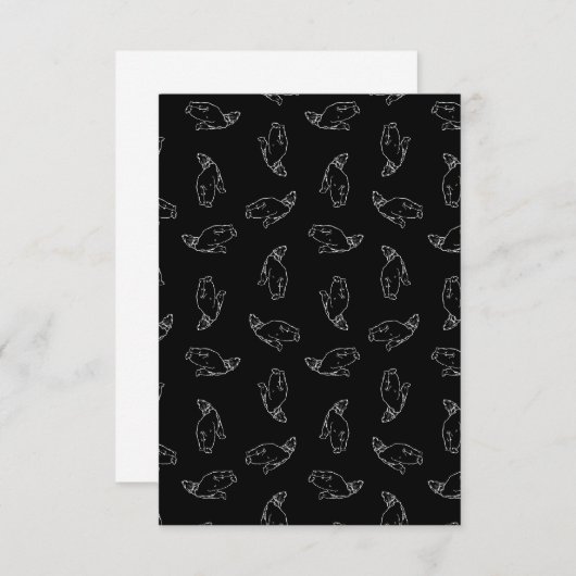 Polar Beer Art Print Pattern Polar Beren Black Bedankkaart (Voorkant / Achterkant)