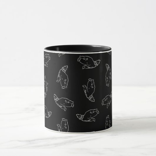 Polar Beer Art Print Pattern Polar Beren Black Mok (Midden)