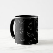 Polar Beer Art Print Pattern Polar Beren Black Mok (Voorkant links)