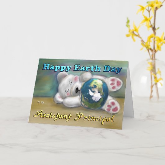 Polar Beer Assistant Principal Earth Day Kaart (Gele Bloem)
