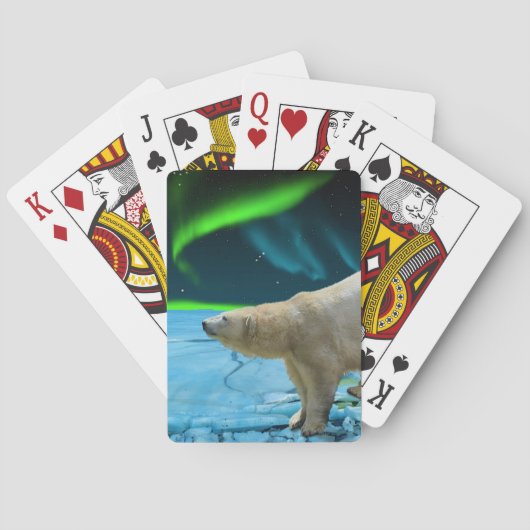 Polar Beer & Aurora Arctic Wildlife Art Deck Speelkaarten (Achterkant)