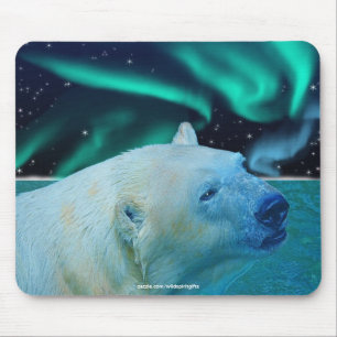 Polar Beer & Aurora Borealis Art Mousepad Muismat