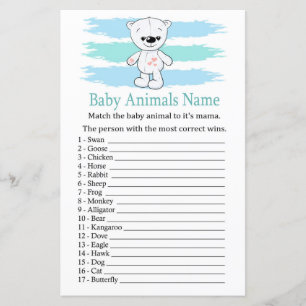 Polar beer Baby Animals Name Game
