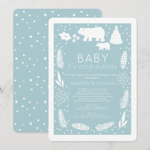 Polar Beer Baby Het is Koud Blauw Baby shower per Kaart