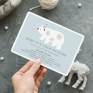 Polar Beer Baby Het is koud buiten blauw Baby show Kaart