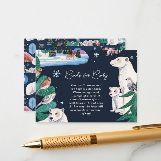 Polar Beer Baby shower Book Request Enclosure Informatiekaartje (Voorkant / Achterkant in situ)