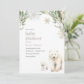 Polar Beer Baby shower Invitation Kaart (Staand voorkant)