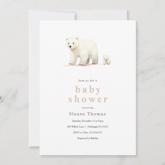 Polar Beer Baby shower Invitation Kaart (Voorkant)