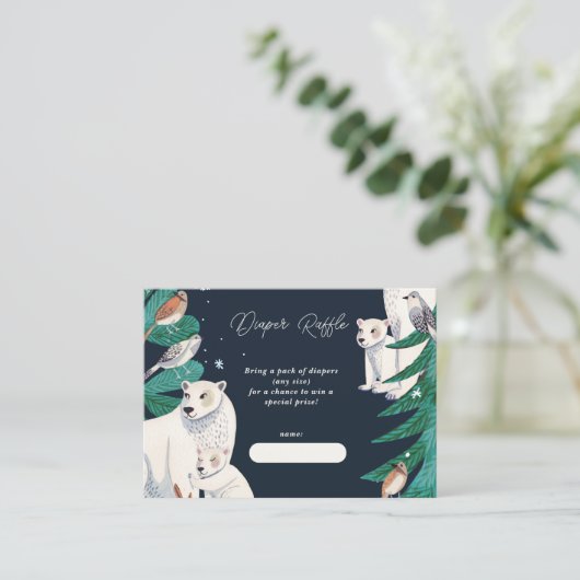 Polar Beer Baby shower Luier Raffle Enclosure Informatiekaartje (Staand voorkant)