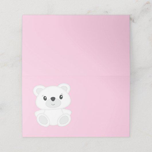 Polar Beer Baby shower Roze (Buitenkant ongevouwen)