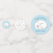 Polar Beer Baby shower Winter Blue Boy Confetti (Achterkanten)