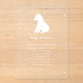 Polar Beer Baby shower Winter Sneeuwneutraal Acryl Uitnodigingen (Voorkant)