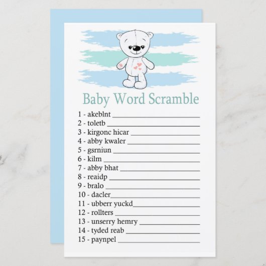 Polar beer Baby word scramble game (Voorkant / Achterkant)